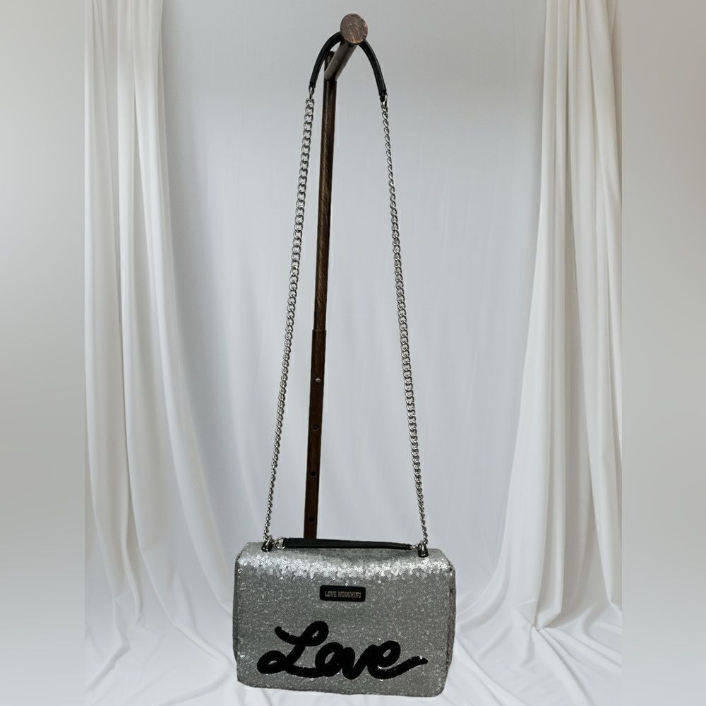 Love Moschino Silver Sequin Crossbody Bag. NWOT. Beautiful.
